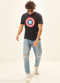 Captain America Print T-shirt with Crew Neck and Short Sleeves - pzsku/Z627D22BDB127A11D4196Z/45/_/1692267552/1b8f0be7-f1d4-43e0-adc9-2da00987725e