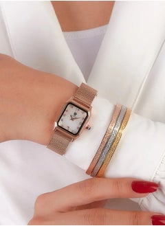 Rose Gold Watch set with 3 bangles