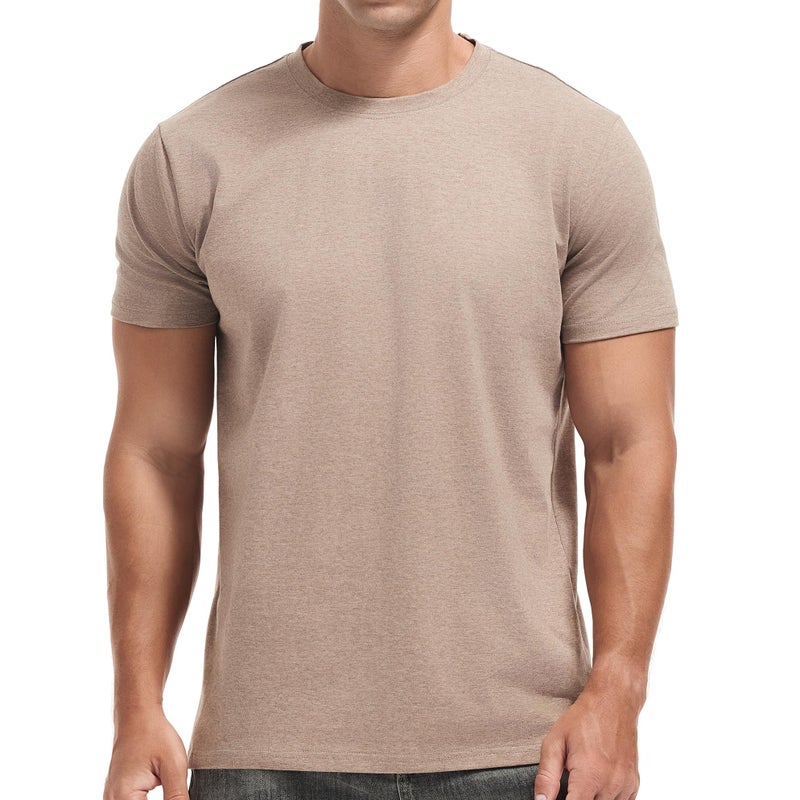 VEIISAR Crew Neck Tees Premium Men's T-Shirts - Soft and Fit Mens T-Shirt - Casual Stylish Tee for Men Coffee L - Image 1