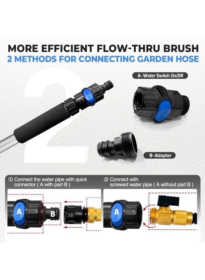 ARTIPOLY 72" Car Wash Brush with Long Handle, Flow-Thru Soft Bristle Car Washing Brush with Extendable Handle and Hose Attachment and On/Off Switch for Car, RV, SUV, Truck, Boat, House Siding（Blue） - Image 5