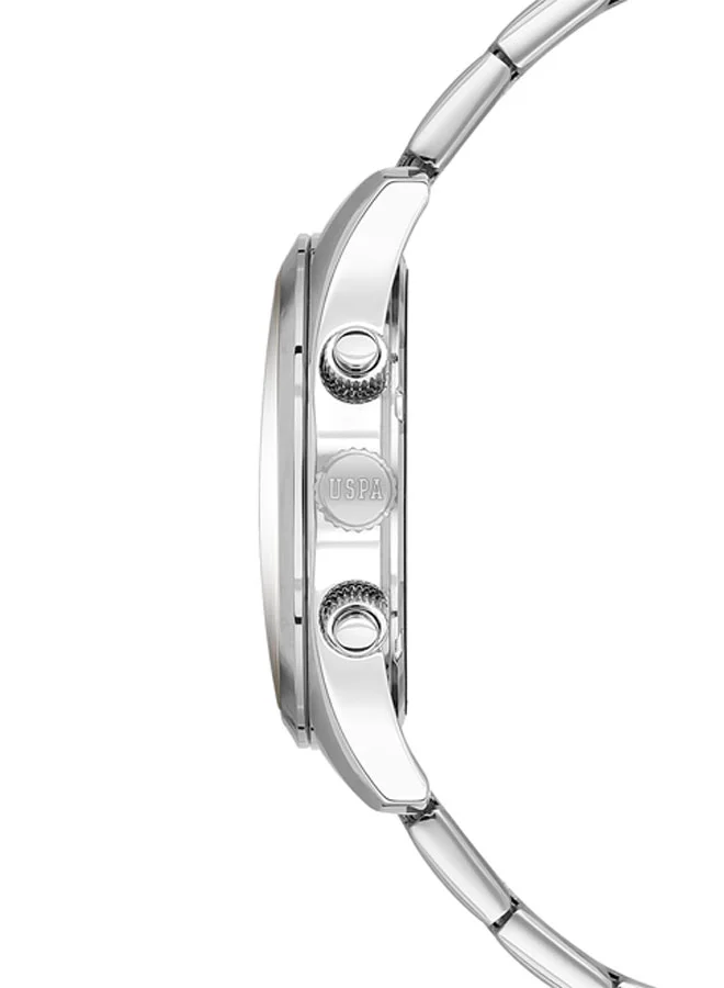 U.S. Polo Assn. Fundamental Stainless Steel Bracelet Quartz Multifunction Watch for Men, 42mm