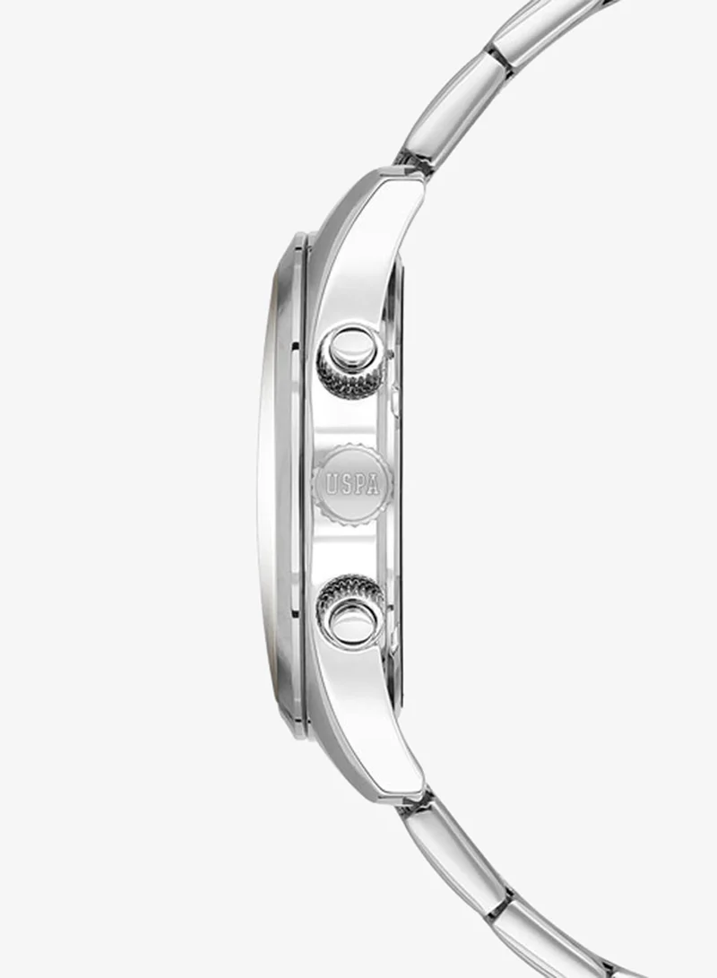 U.S. Polo Assn. Fundamental Stainless Steel Bracelet Quartz Multifunction Watch for Men, 42mm