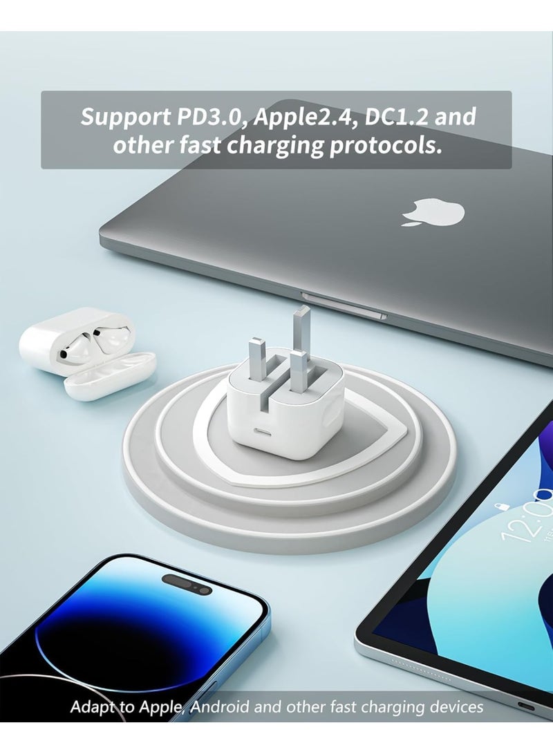 [Apple MFi Certified] 20W USB C Fast Charger with Lightning Cable – PD 3.0 iPhone Charger Plug & USB-C to Lightning Cable – Quick Charge for iPhone 14/13/12/11 Pro Max, iPad, AirPods – Wall Adapter & Cord Combo - Image 2