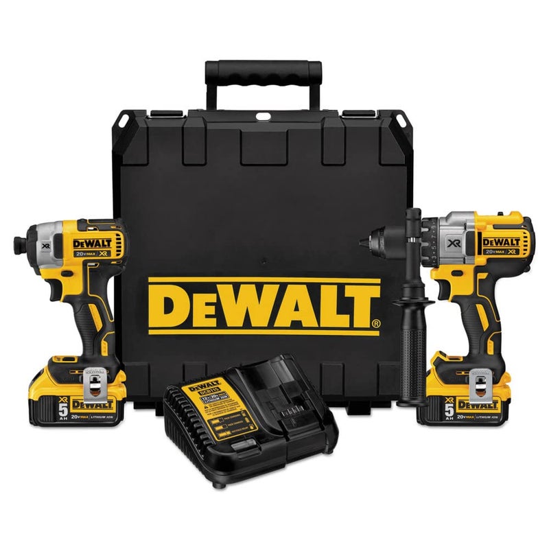 DEWALT DEWALT 20V MAX Hammer Drill and Impact Driver Cordless Power Tool Combo Kit with 2 Batteries and Charger DCK299P2