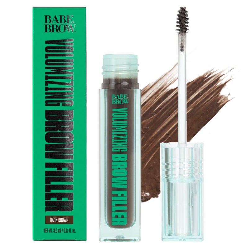 Babe Original Volumizing Eyebrow Filler For Thicker Brows - Tinted Brow Gel with Peptides & Biotin, Smudge Resistant Brow Mascara, Dark Brown - Image 1