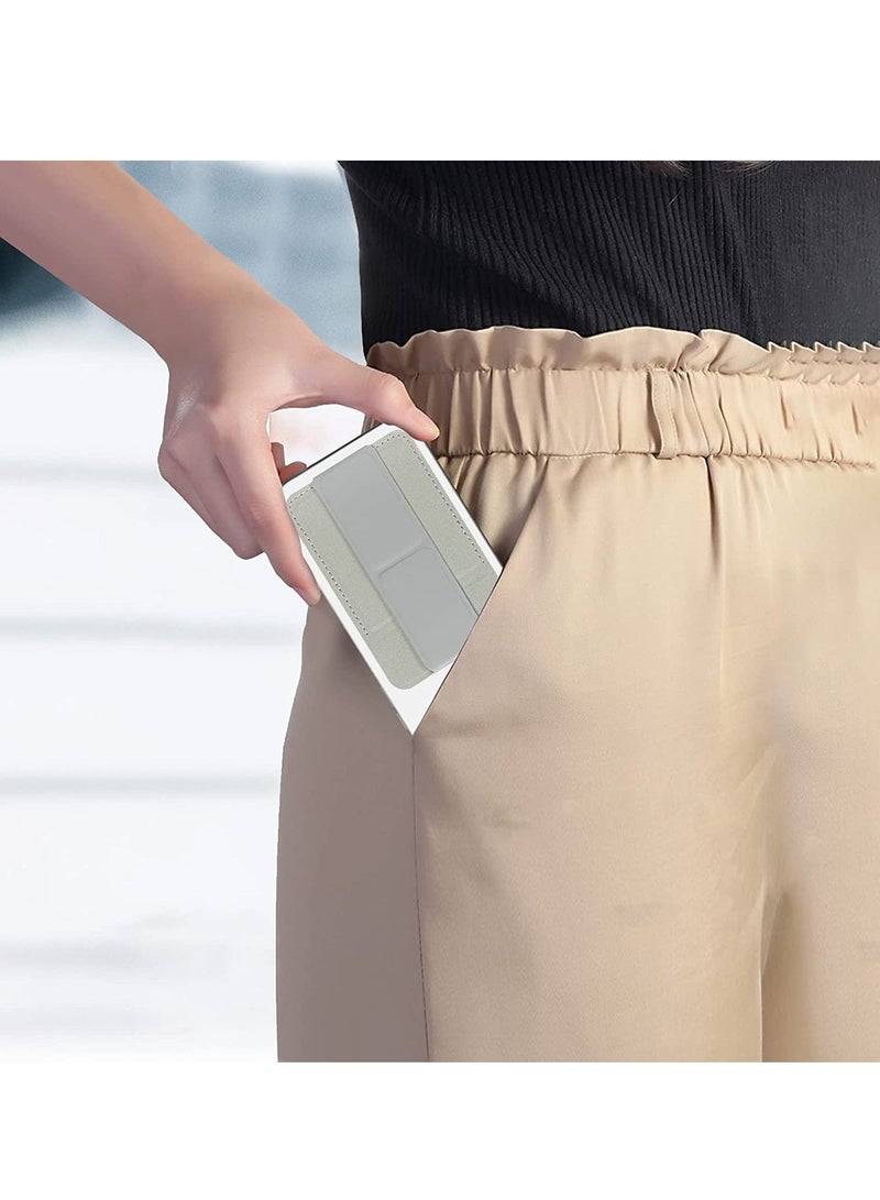 Y&D Card Holder with Stand for Back of Phone, Universal Self-adhesive PU Leather Credit Cards Wallet Cell Phone Smart Grey  - Image 5