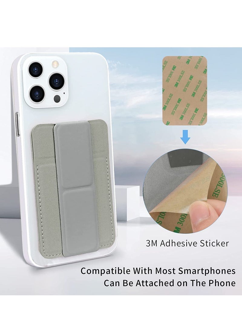 Y&D Card Holder with Stand for Back of Phone, Universal Self-adhesive PU Leather Credit Cards Wallet Cell Phone Smart Grey  - Image 4
