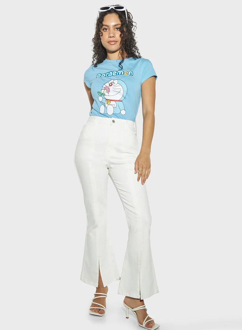اس بي كاركترز Printed Crew Neck T-Shirt