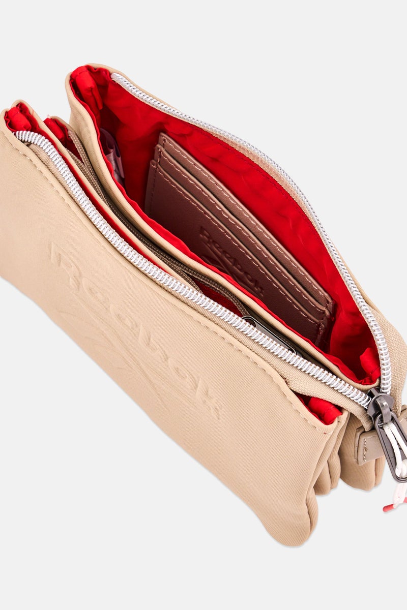 Reebok Women Brand Logo Wallet, Beige - Image 3