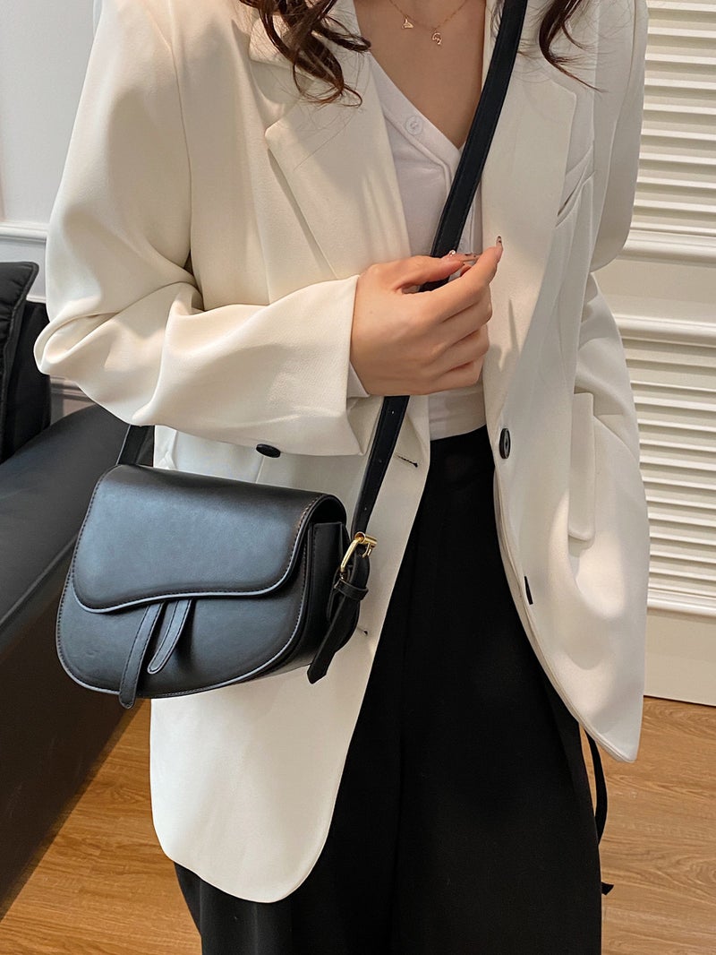 Niche Design Retro Shoulder Bag Women'S Fashion Bag Street Fashion Western Style Crossbody Saddle Bag - Image 2