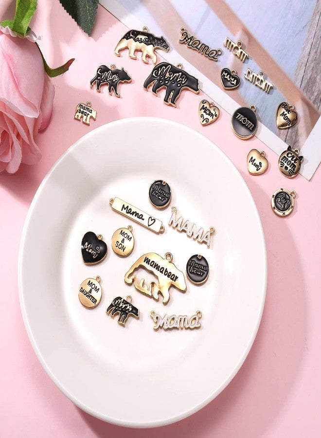 CEALXHENY 24PCS Mother’s Day Charms for Jewelry Making Enamel Mama Bear Charms Heart Mom Pendants for DIY Necklace Bracelet Earrings Crafts Supply (24PCS Charm) - Image 2