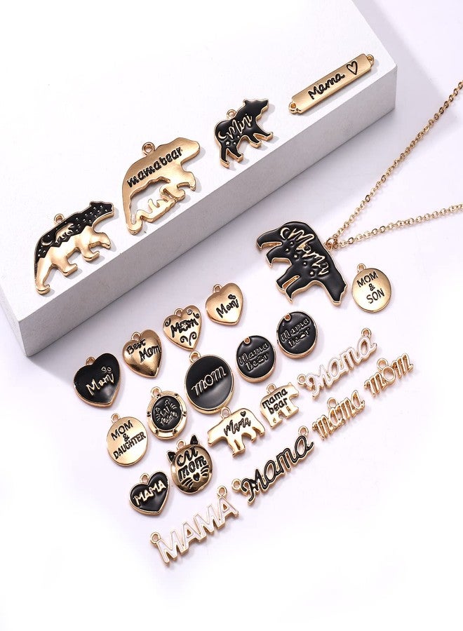 CEALXHENY 24PCS Mother’s Day Charms for Jewelry Making Enamel Mama Bear Charms Heart Mom Pendants for DIY Necklace Bracelet Earrings Crafts Supply (24PCS Charm) - Image 3