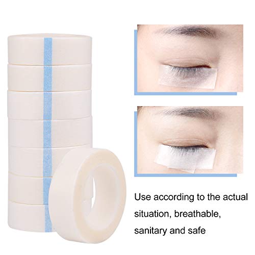 TUPARKA 18 Pack Eyelash Tape White Paper Fabric Tape for Eyelash Extension Supply 05 Inch x 10 Yard Each Roll - Image 3