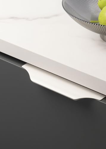 Shozafia 5 Pack White Finger Pulls for Cabinets, Streamlined Long Concealed Handle for Home Kitchen Door Drawer Cabinet, Mount Finger Edge Tab Pull Aluminum (White, 300mm/11.81" Overall Length) - Image 5