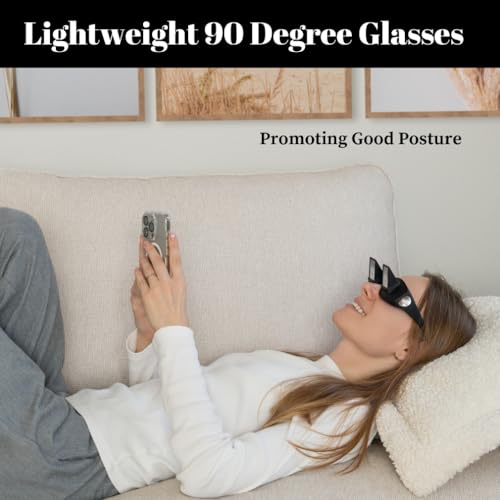 Evelots Laying Down Reading Glasses - Look Down Bed Readers - High Definition - Lazy Bed Prism Spectacles Horizontal Glasses - Read and Watch TV in Bed - Use Over Your Glasses - Image 5