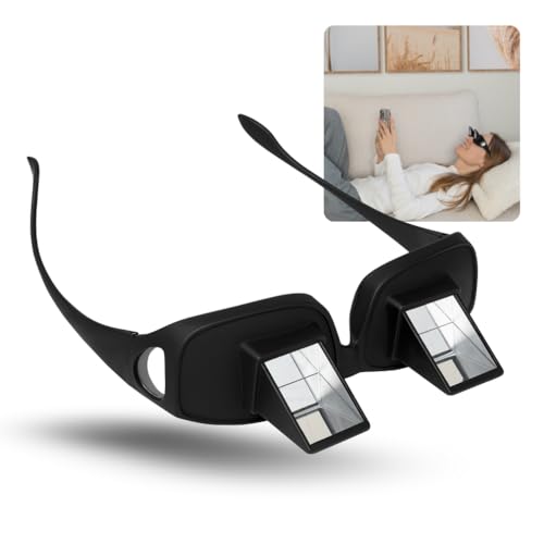 Evelots Laying Down Reading Glasses - Look Down Bed Readers - High Definition - Lazy Bed Prism Spectacles Horizontal Glasses - Read and Watch TV in Bed - Use Over Your Glasses - Image 1
