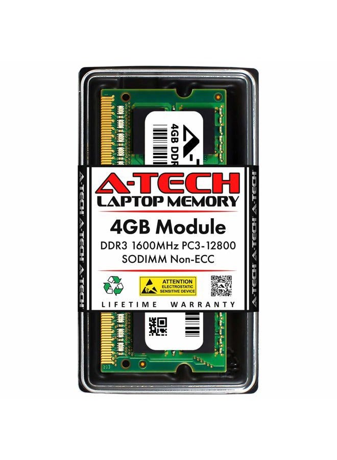 A-TECH 4GB DDR3 PC3-12800 LAPTOP Memory Module (204-pin SODIMM, 1600MHz) Genuine Brand - Image 1