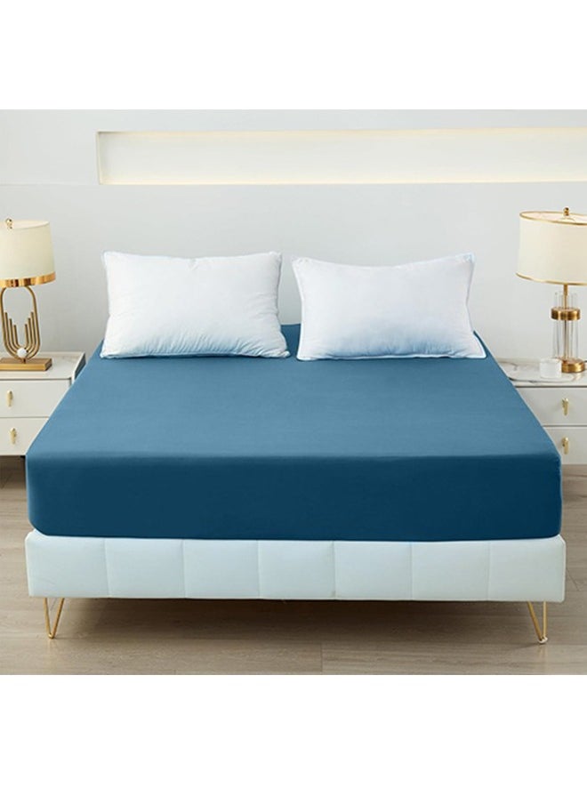 snooze - Fitted bed sheet set 3Pcs, 180*200 cm, Teal - Image 1