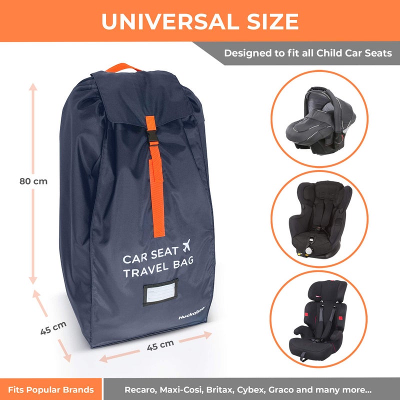 ZAMBOO Huckaboo Car Seat Travel Bag - Strong Non Rip Nylon Car Seat Bag For Child Seats, Navy - Image 2