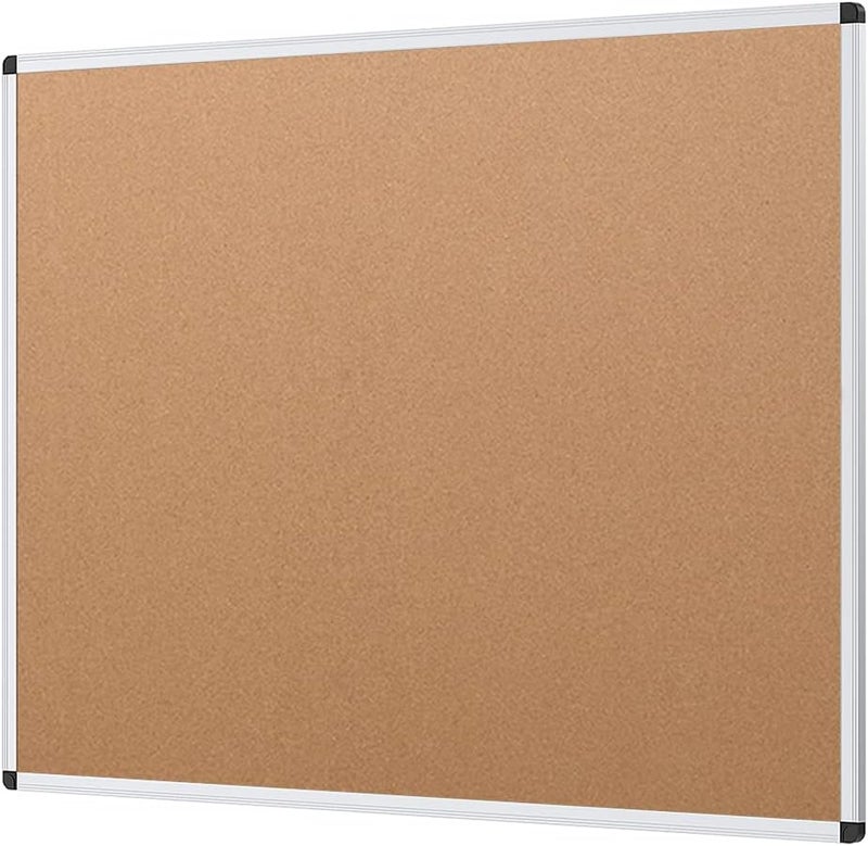 VIZ-PRO Cork Notice Board, 36 X 24 Inches, Pack of 2, Silver Aluminium Frame - Image 2