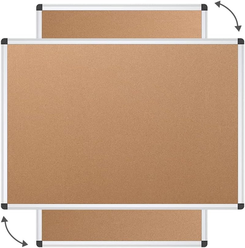 VIZ-PRO Cork Notice Board, 36 X 24 Inches, Pack of 2, Silver Aluminium Frame - Image 3