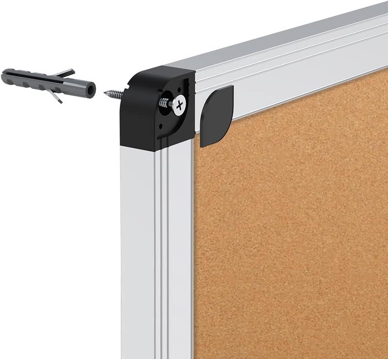 VIZ-PRO Cork Notice Board, 36 X 24 Inches, Pack of 2, Silver Aluminium Frame - Image 5