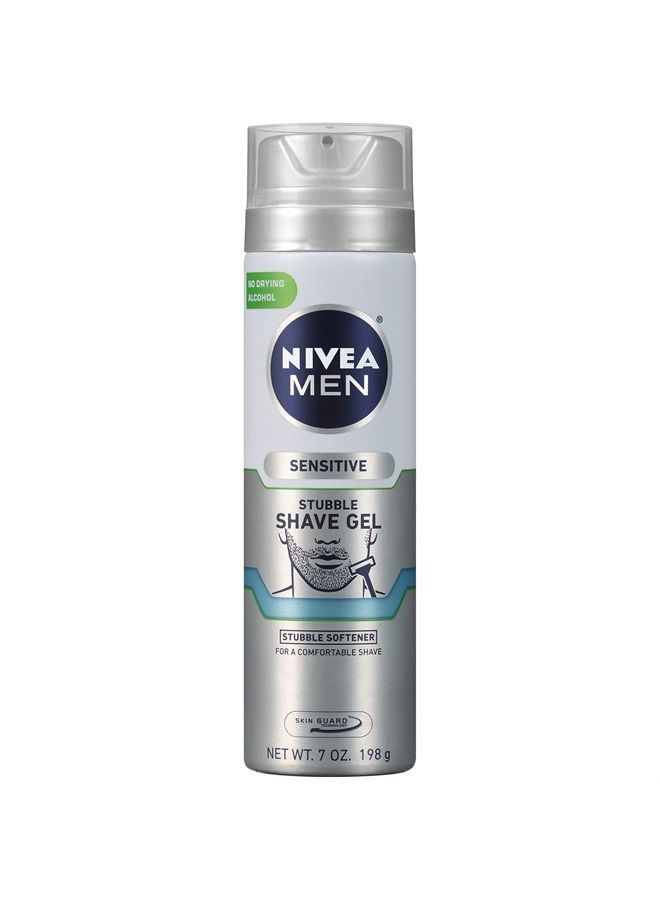NIVEA MEN Sensitive Skin & Stubble Shave Gel - with Beard Softener For Men – 7 Ounce. Can - Image 1
