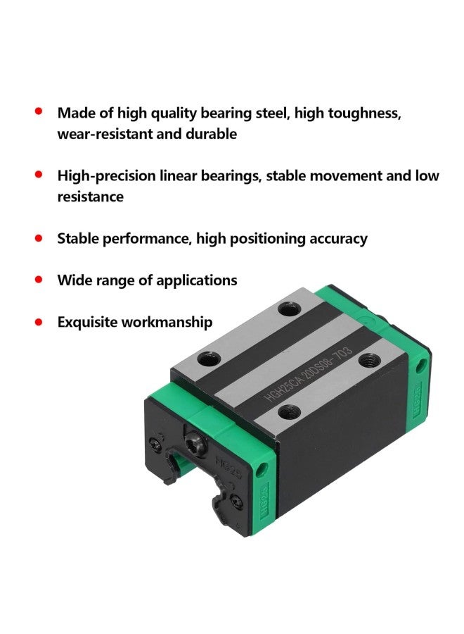 silvercnc Slider Block, HGH25CA Linear Slider Ball Bearing Steel Linear Rail Slide Block for CNC Machines Automated Machinery Automobiles  - Image 2
