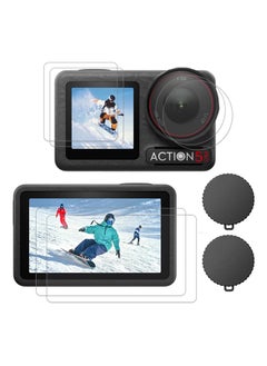 SJet Screen Protector for DJI OSMO Action 5 Camera, Osmo Action 5 Lens Protector, Tempered Glass LCD Display Film, Silicone Lens cap Cover, 0.3mm 9H Hardness Anti-Scrach Anti-Bubble (6+2 Pack)  - Image 1
