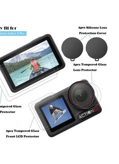 SJet Screen Protector for DJI OSMO Action 5 Camera, Osmo Action 5 Lens Protector, Tempered Glass LCD Display Film, Silicone Lens cap Cover, 0.3mm 9H Hardness Anti-Scrach Anti-Bubble (6+2 Pack)  - Image 2