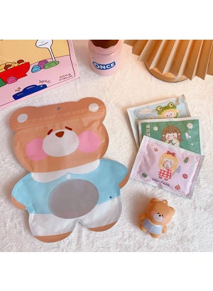 Generic Portable Mini Cute Warm Handbag Small Size Self Heating Warm Handbag Student Winter Hand Modern Simple Style 4#Light blue bear 