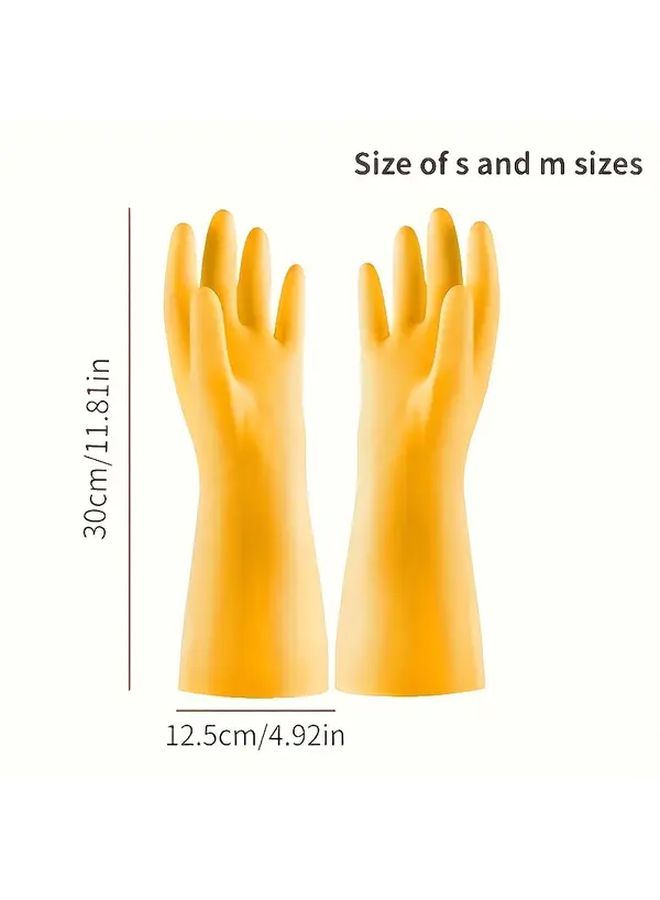 Set of 3 L Size Waterproof Latex Dishwashing Gloves Durable Non Slip PVC Kitchen Cleaning Tools - Image 2