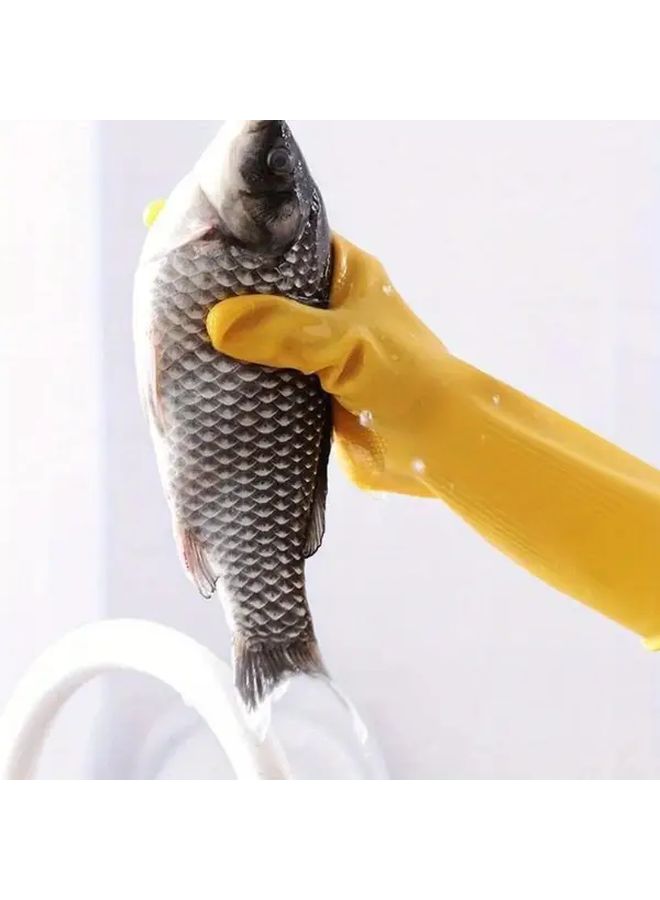 Set of 3 L Size Waterproof Latex Dishwashing Gloves Durable Non Slip PVC Kitchen Cleaning Tools - Image 5