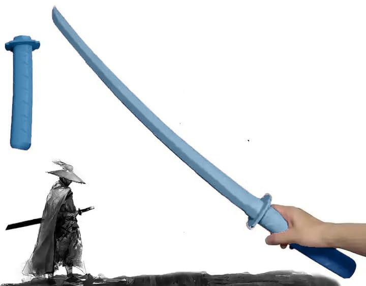 AGAS Samurai Katana Sword Toy Sensory 3D Printed Gravity Retractable Samurai Sword Toys for Kids 8+ (Blue) - Image 1