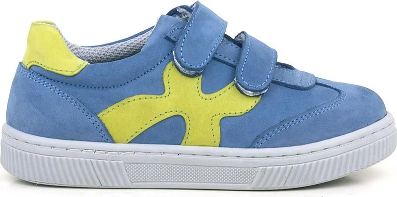 Rakerplus Leather Blue Green Velcro Children's Sports Shoes
