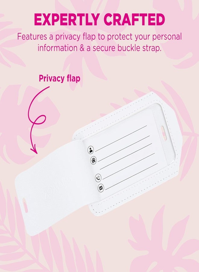 Miamica Mrs. & Mrs. Luggage Tags - Set of 2 Faux Leather Suitcase Tags with Sturdy Buckle Straps - 6.85" x 3" Each - Cute Honeymoon, Bachelorette, Engagement Gifts - Image 3