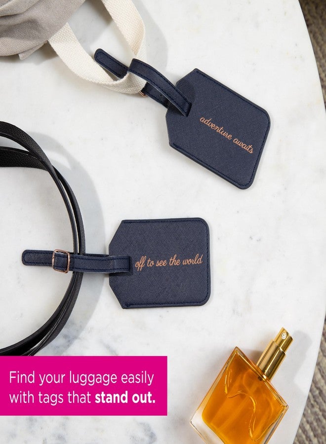Miamica Mrs. & Mrs. Luggage Tags - Set of 2 Faux Leather Suitcase Tags with Sturdy Buckle Straps - 6.85" x 3" Each - Cute Honeymoon, Bachelorette, Engagement Gifts - Image 5