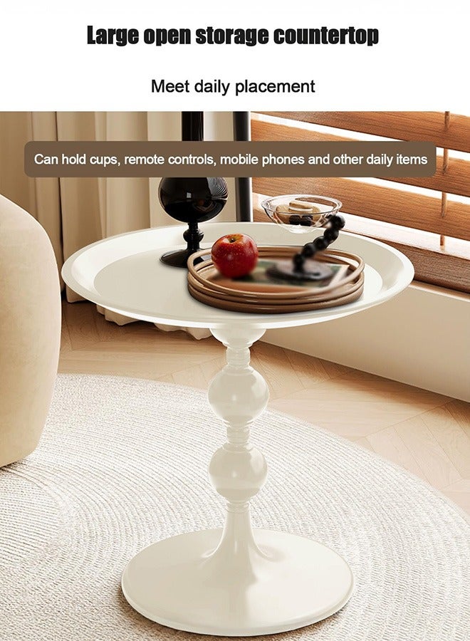 XiuWoo End Table, Metal Round Coffee Tables, Living Room Sofa Side Table, Bedside table, Round Side Table, Open Storage, for Small Spaces Indoor Outdoor and Living Room Bedroom or Office - Image 3