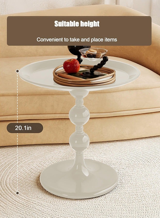 XiuWoo End Table, Metal Round Coffee Tables, Living Room Sofa Side Table, Bedside table, Round Side Table, Open Storage, for Small Spaces Indoor Outdoor and Living Room Bedroom or Office - Image 4