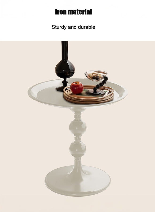 XiuWoo End Table, Metal Round Coffee Tables, Living Room Sofa Side Table, Bedside table, Round Side Table, Open Storage, for Small Spaces Indoor Outdoor and Living Room Bedroom or Office - Image 5
