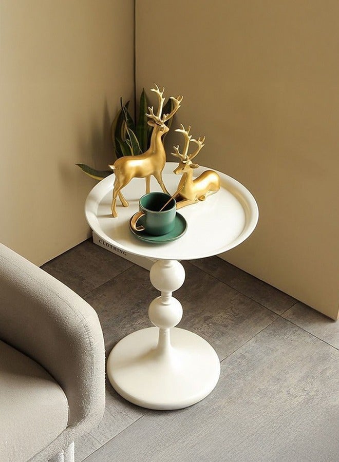 XiuWoo End Table, Metal Round Coffee Tables, Living Room Sofa Side Table, Bedside table, Round Side Table, Open Storage, for Small Spaces Indoor Outdoor and Living Room Bedroom or Office - Image 1