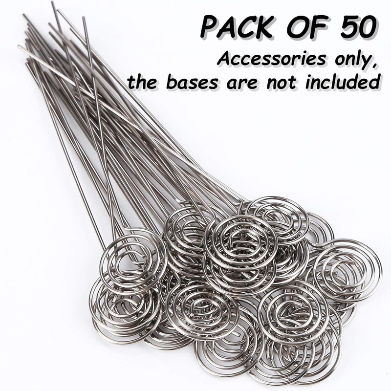 H&W 50pcs Ring Loop Round Shape DIY Craft Wire Clip Table Card Holders Note Photo Picture Memo Holder Metal Clamp for Party Birthday Office DIY Cake Topper(WE5-D1) - Image 4