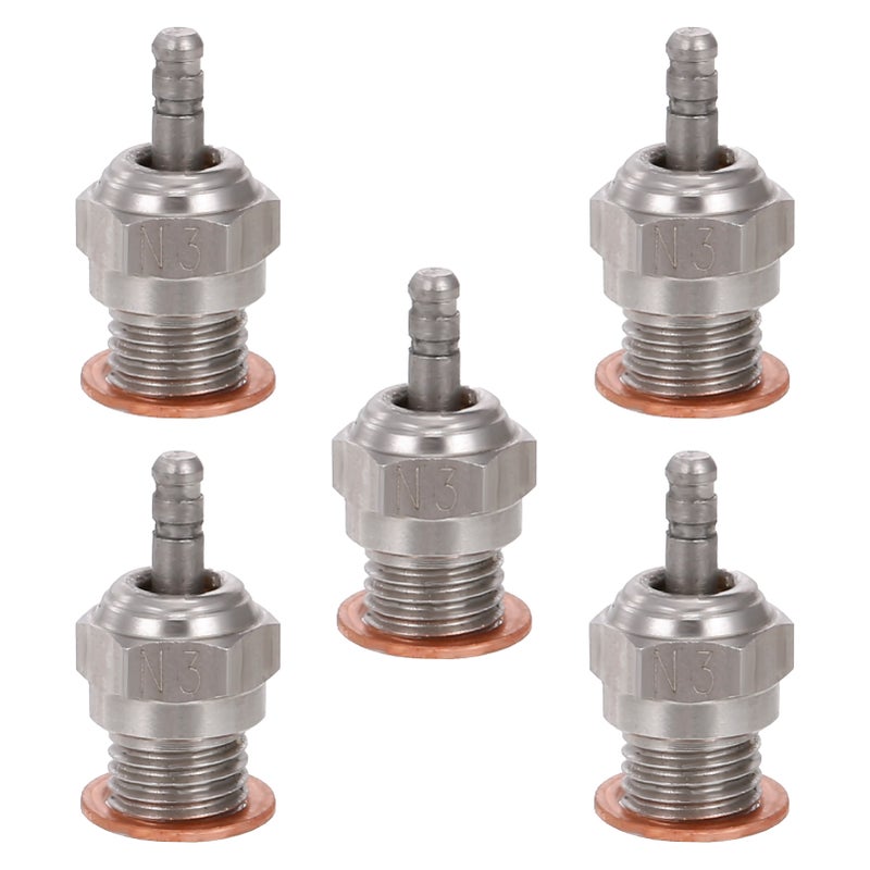 5PCS N3 Steel Plugs Glow Plug RC Engine Parts for Engines RC Truck Compatible with Redcat Hsp Hpi - Image 1