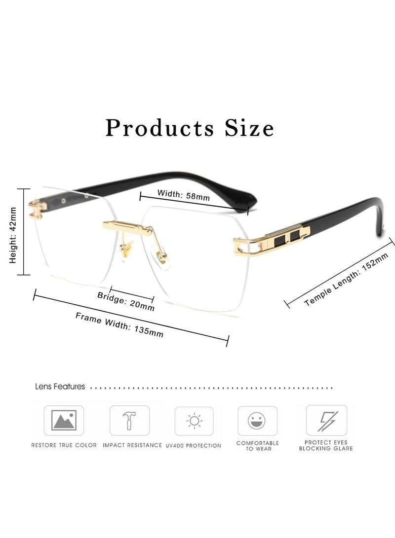 Eckek New Rimless Fashion Trend Sunglasses Personalized Sunglasses UV Protection Unisex - Image 2