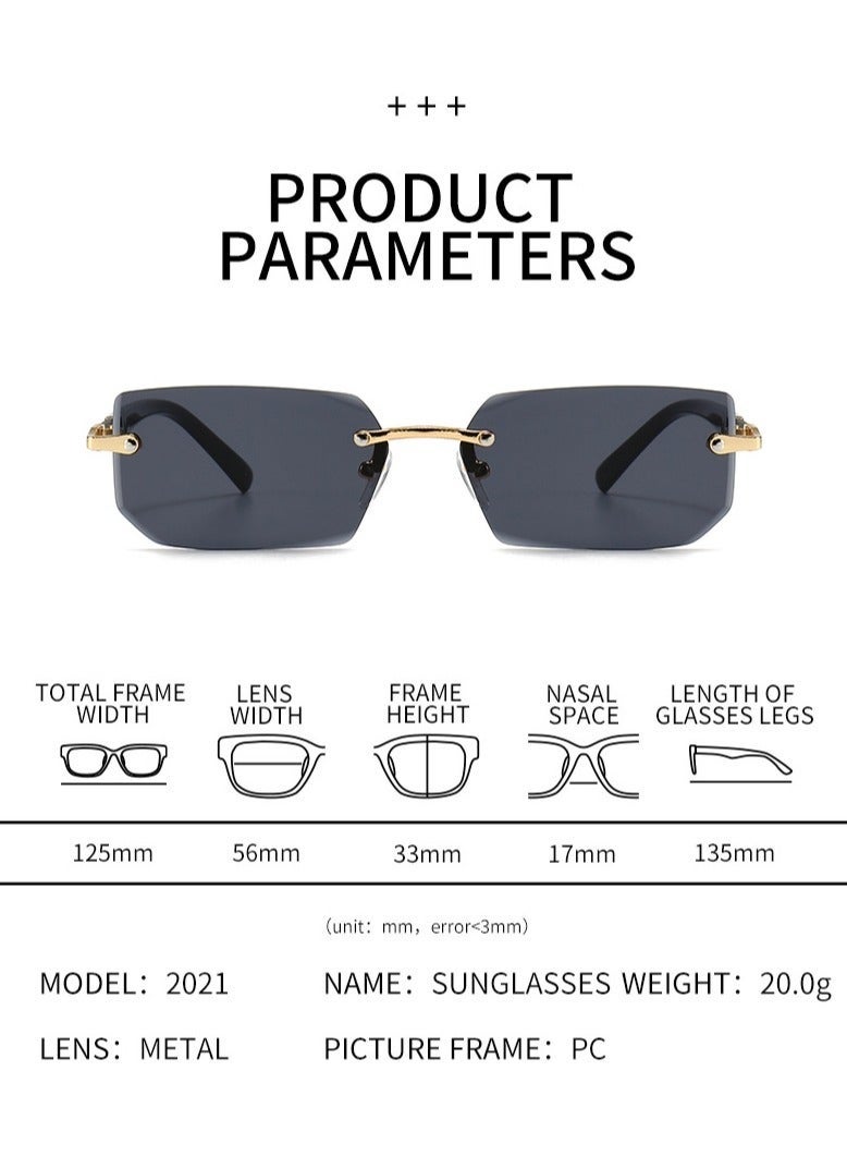 Eckek New Rimless Fashion Trend Sunglasses Personalized Sunglasses UV Protection Unisex - Image 5