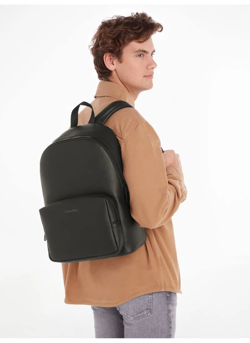 CALVIN KLEIN Men's Faux Leather Backpack, Black