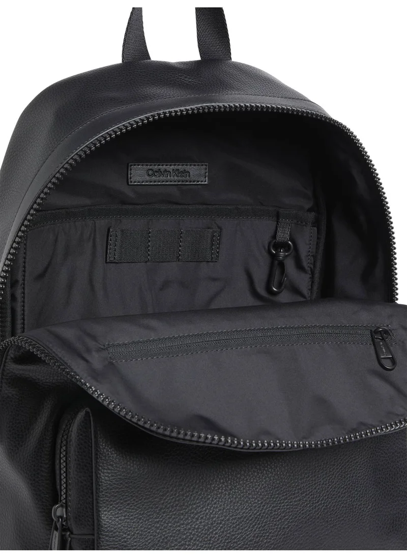 CALVIN KLEIN Men's Faux Leather Backpack, Black