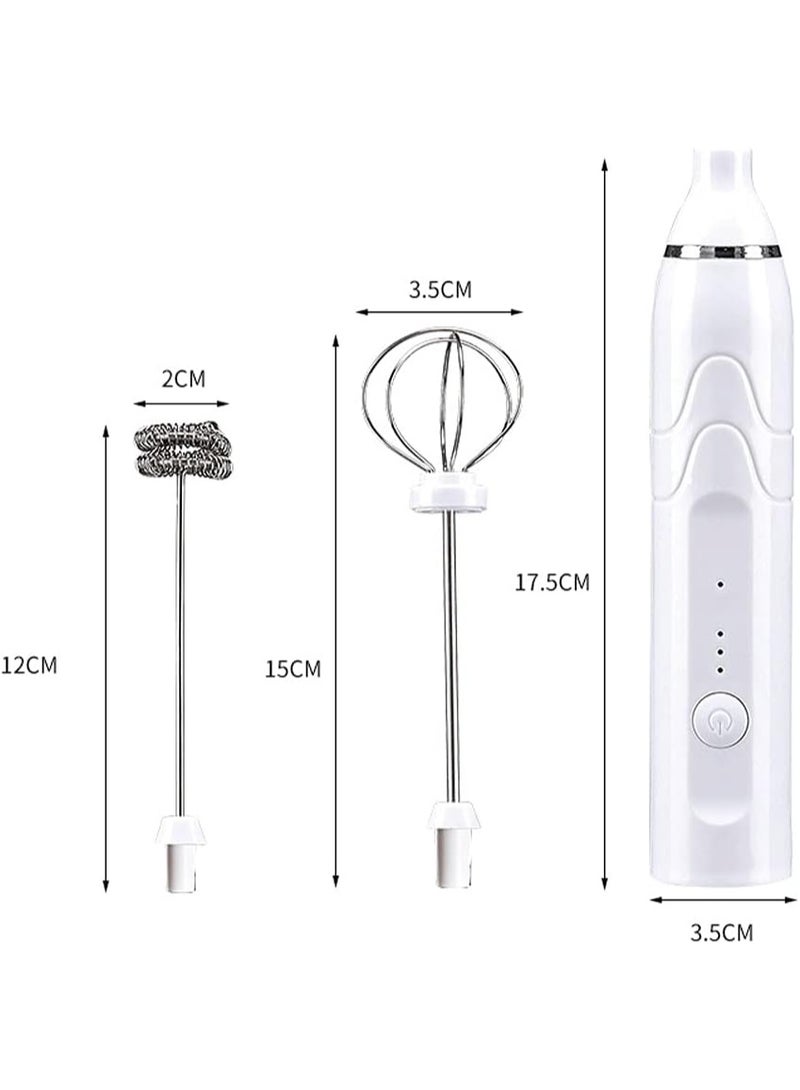 2-in-1 Electric Milk Frother and Nescafe Maker - Rechargeable Manual Milk Frother - 3 Adjustable Speeds for Latte, Coffee, and Cappuccino, with Additional Egg Beater - (Multi-color) Color Selection is Random - Image 2