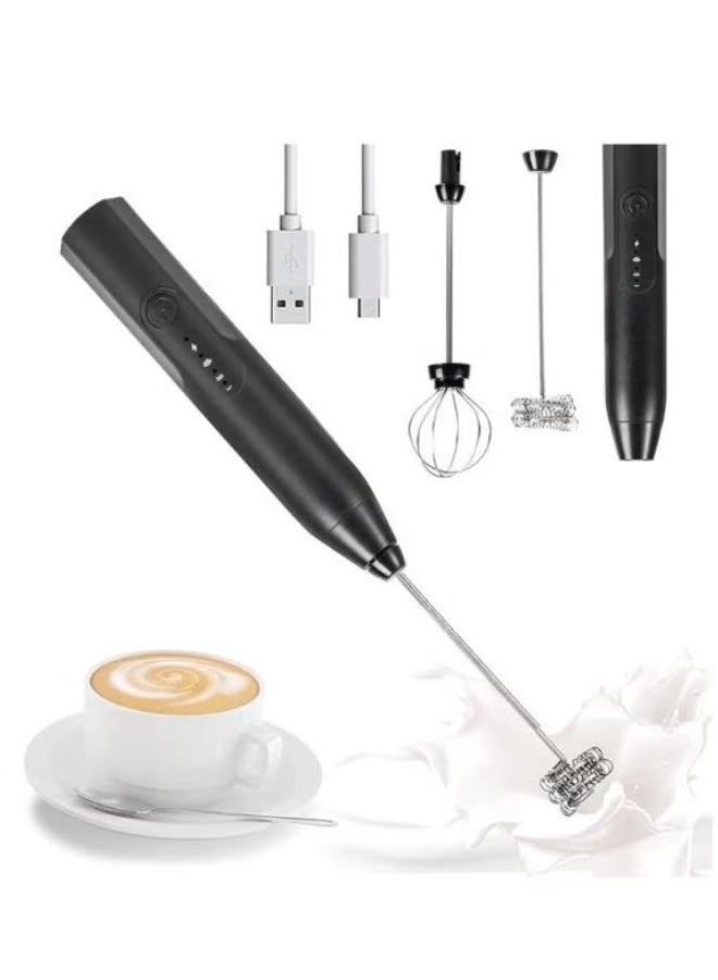 2-in-1 Electric Milk Frother and Nescafe Maker - Rechargeable Manual Milk Frother - 3 Adjustable Speeds for Latte, Coffee, and Cappuccino, with Additional Egg Beater - (Multi-color) Color Selection is Random - Image 5