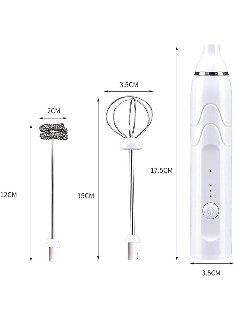 zoba 2-in-1 Electric Milk Frother and Nescafe Maker - Rechargeable Manual Milk Frother - 3 Adjustable Speeds for Latte, Coffee, and Cappuccino, with Additional Egg Beater - (Multi-color) Color Selection is Random - Image 2